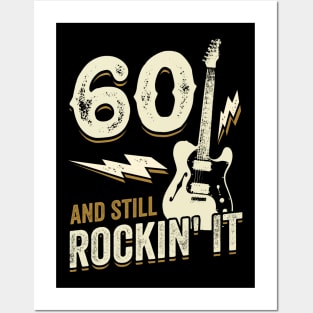 60. Birthday Rock Music Guitarist Gift Posters and Art